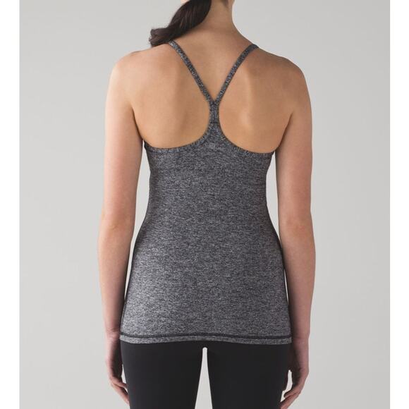Lululemon Power Y Tank Heathered Black - Picture 1 of 6